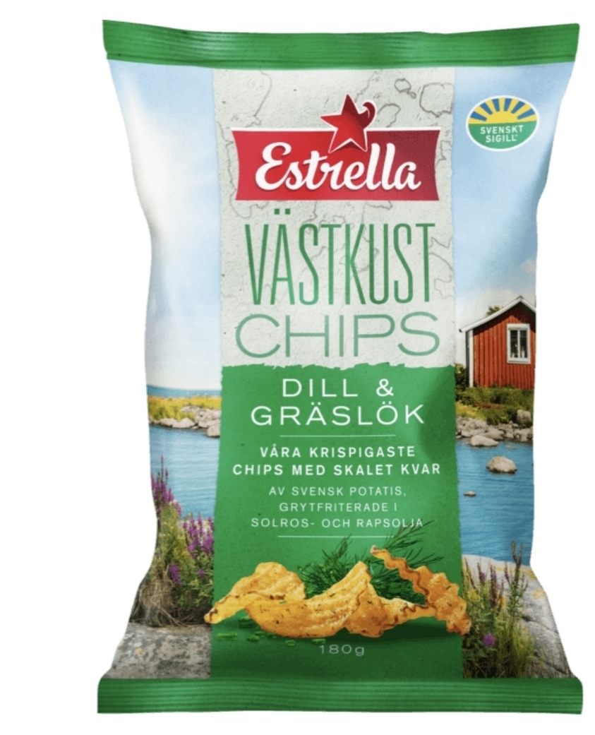Estrella Västkustchips Dill & Gräslök 180g